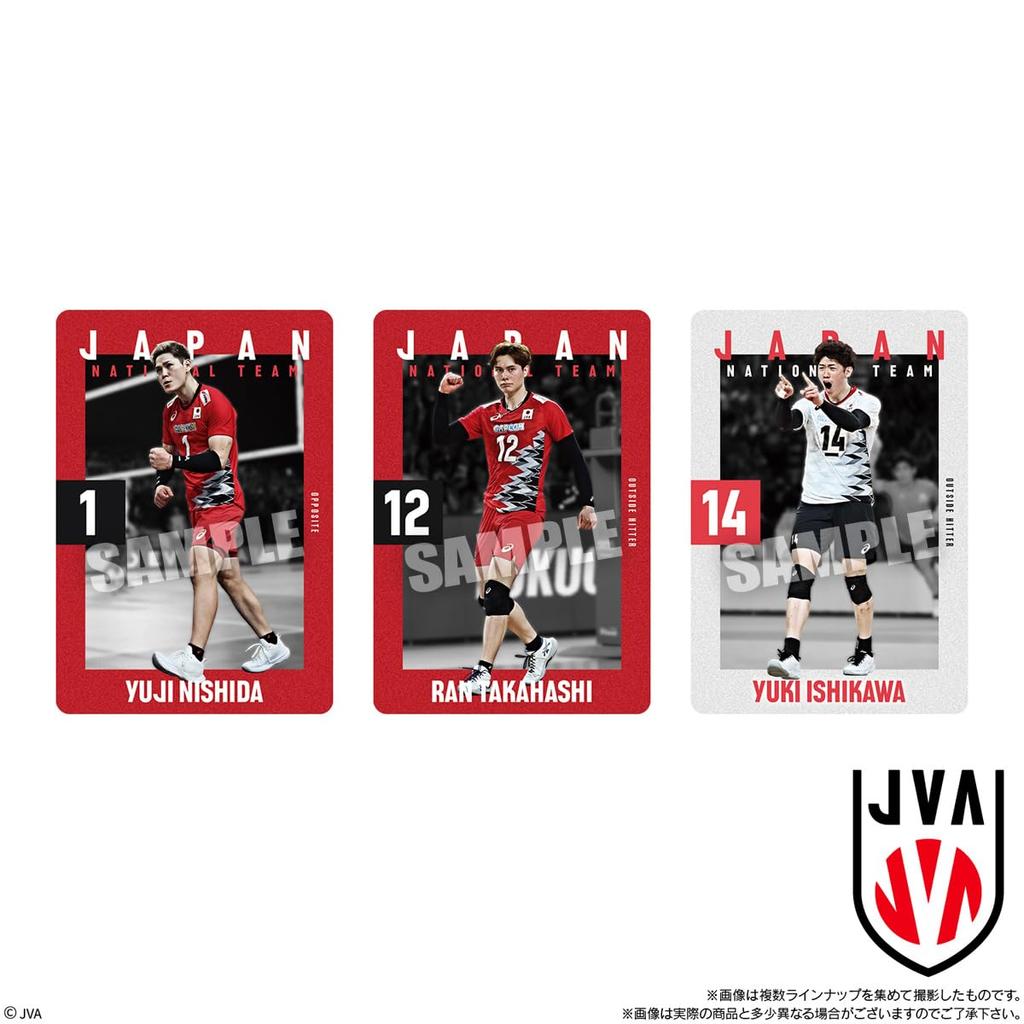 Bandai НАЦИОНАЛЬНАЯ СБОРНАЯ ЯПОНИИ ПО ВОЛЕЙБОЛУ Двойные вафли 2025 Конфетная игрушка Набор из [Коробка 20]