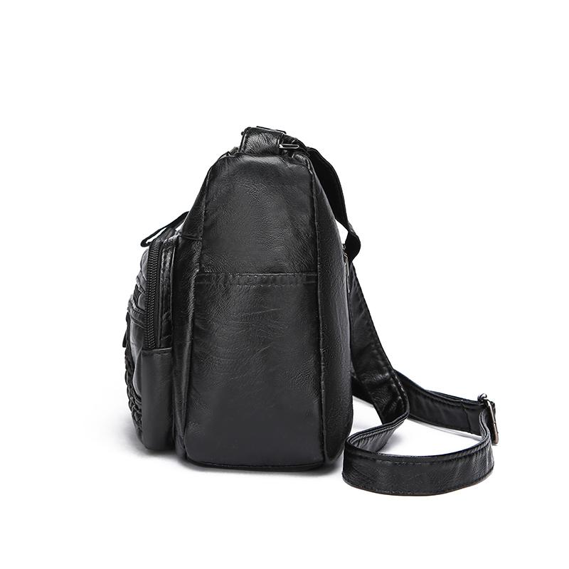 Женская сумка из ПУ Мягкая кожа Многослойная Однотонная Сумка через плечо Сумка для мамы AVE