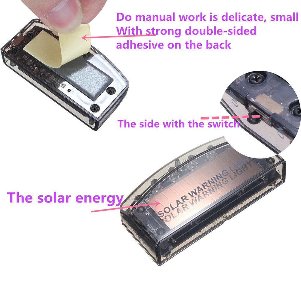 1 шт. 6 светодиодных сигнальных лампочек для автомобиля, противоугонная сигнальная лампа на солнечной энергии, имитация манекена, светодиодный автомобиль