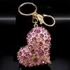 Розовый Хрустальный Блестящий Брелок-Сердце для Женщин Изысканный Милый Сплав Страз Брелок Аксессуары для Автомобильной Сумки Ювелирные Изделия K9233S05