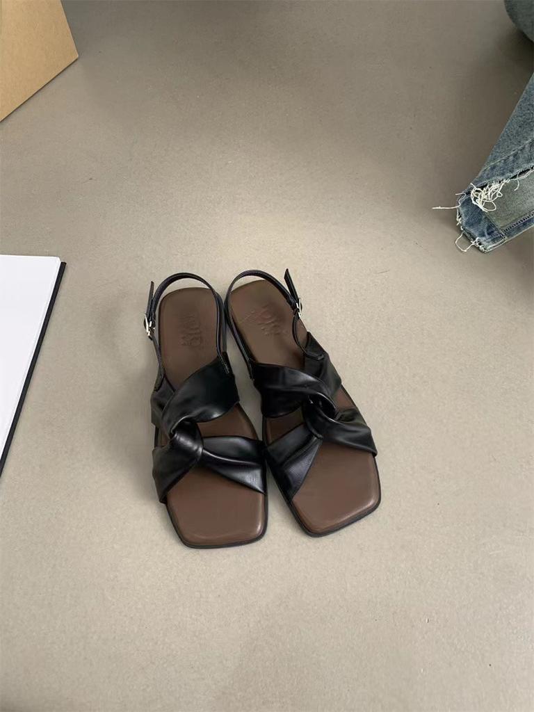 Женская летняя одежда новая французская ретро фея ветер отпуск морской берег мягкие плоские пляжные туфли римские сандалии