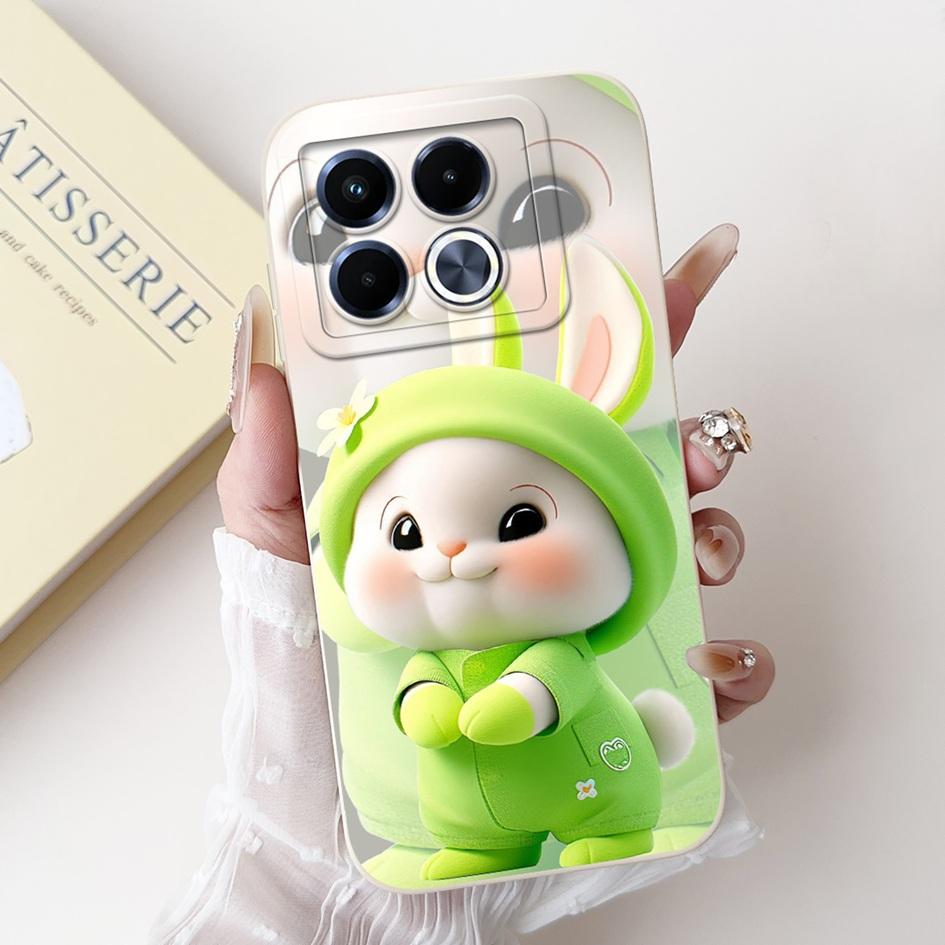 For Infinix Note 40 5G Case Cartoon Rabbit Flower Anti Slip Bumper Soft Silicone Cover For Infinix Note40 X6852 X6851 Phone Case