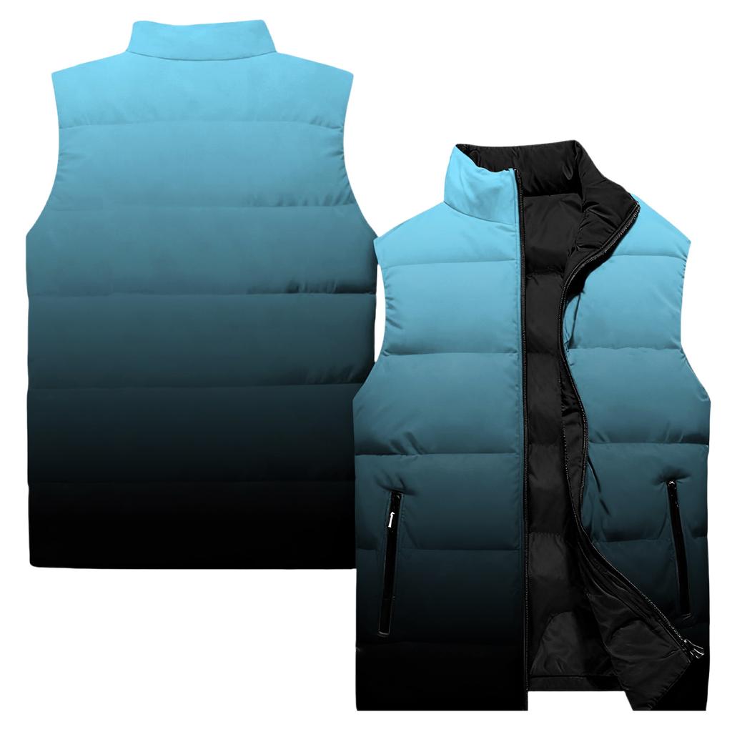 Ladies' Casual And Fashionable Sleeveless Vest Gradient Color Printing Cotton Jacket