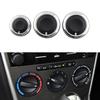 Color My Life 3 Pcs/Set Car Air Conditioning Knob AC Knob Button Knobs Case for Mazda 6 M6 Car