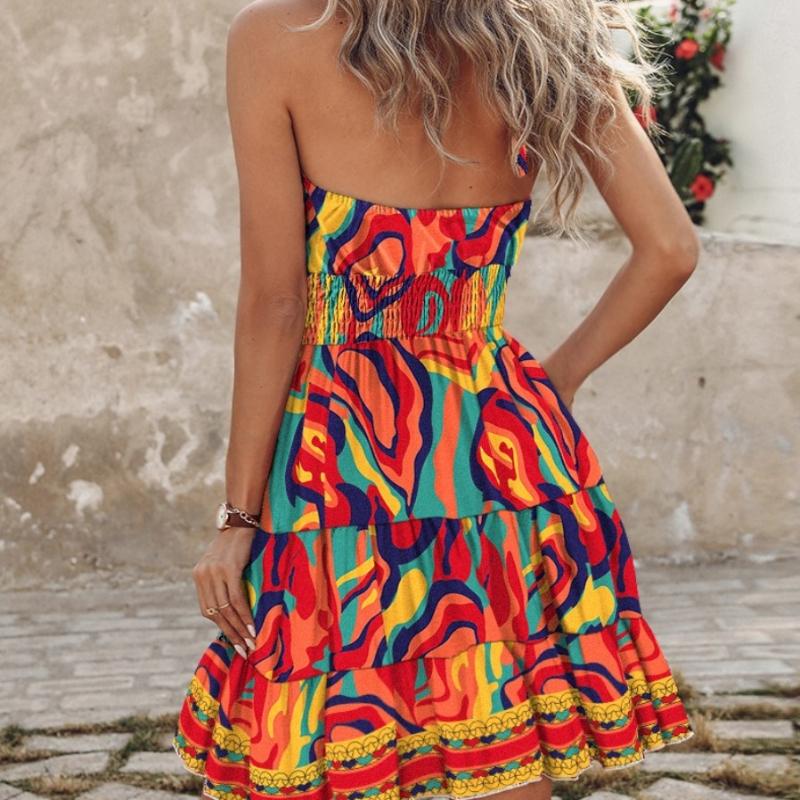 BITCED Женские летние модные сексуальные женские платья без бретелек с вырезом без рукавов