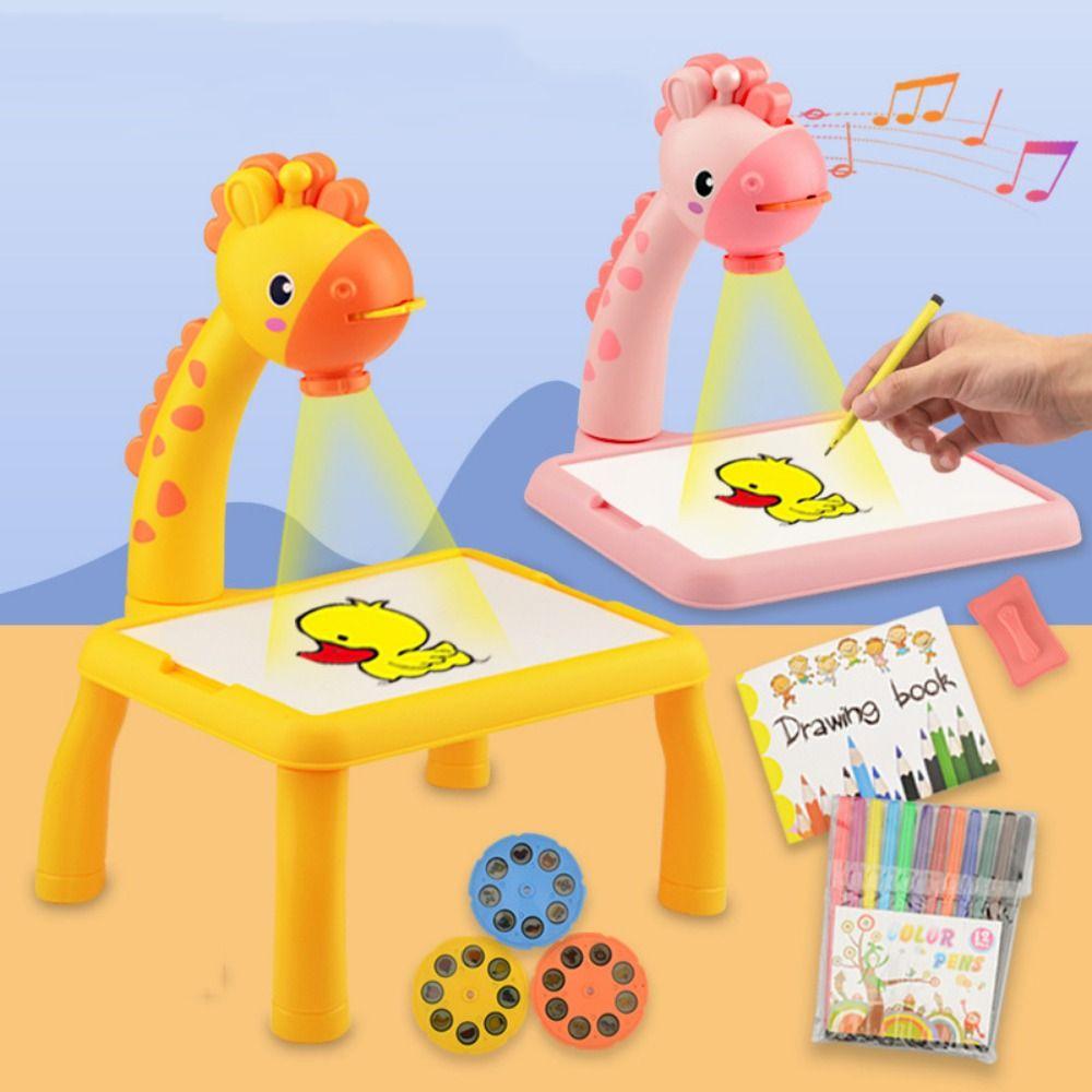 Painting Set Led Projector Drawing Table Giraffe Giraffe Painting Desk Children