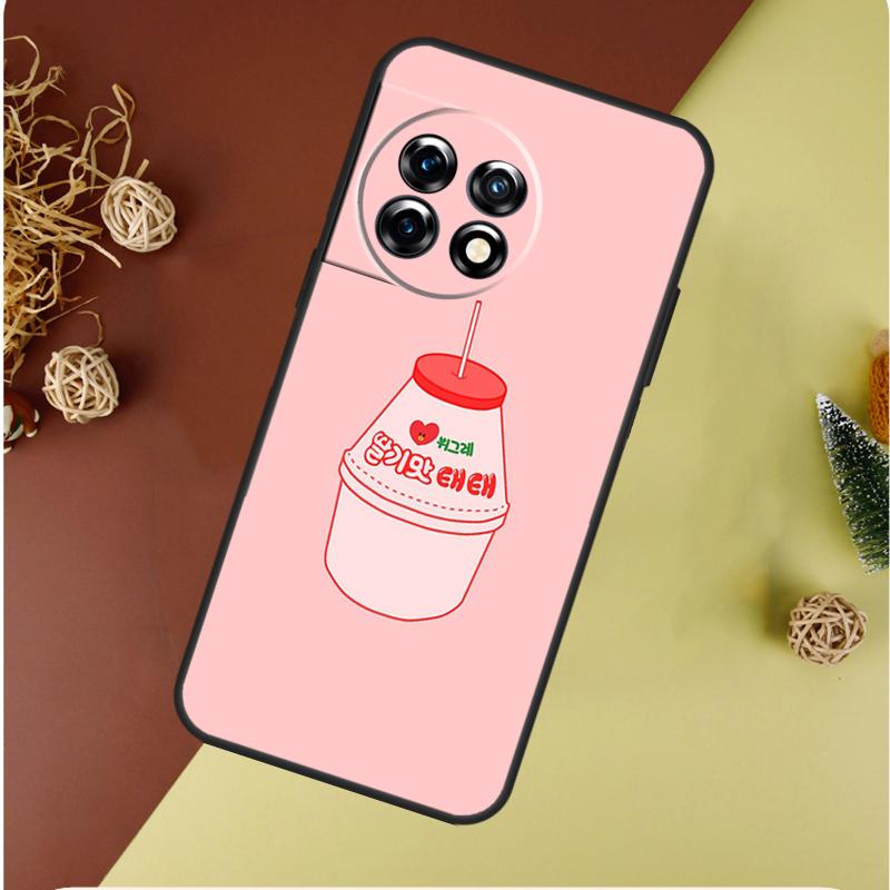 Милый Клубничный Молочный Чехол для Телефона OnePlus 13 12 11 12R 13R 9 10 Pro 8T 9RT 10T 10R Nord 4 CE 2 3 Lite N20 N30
