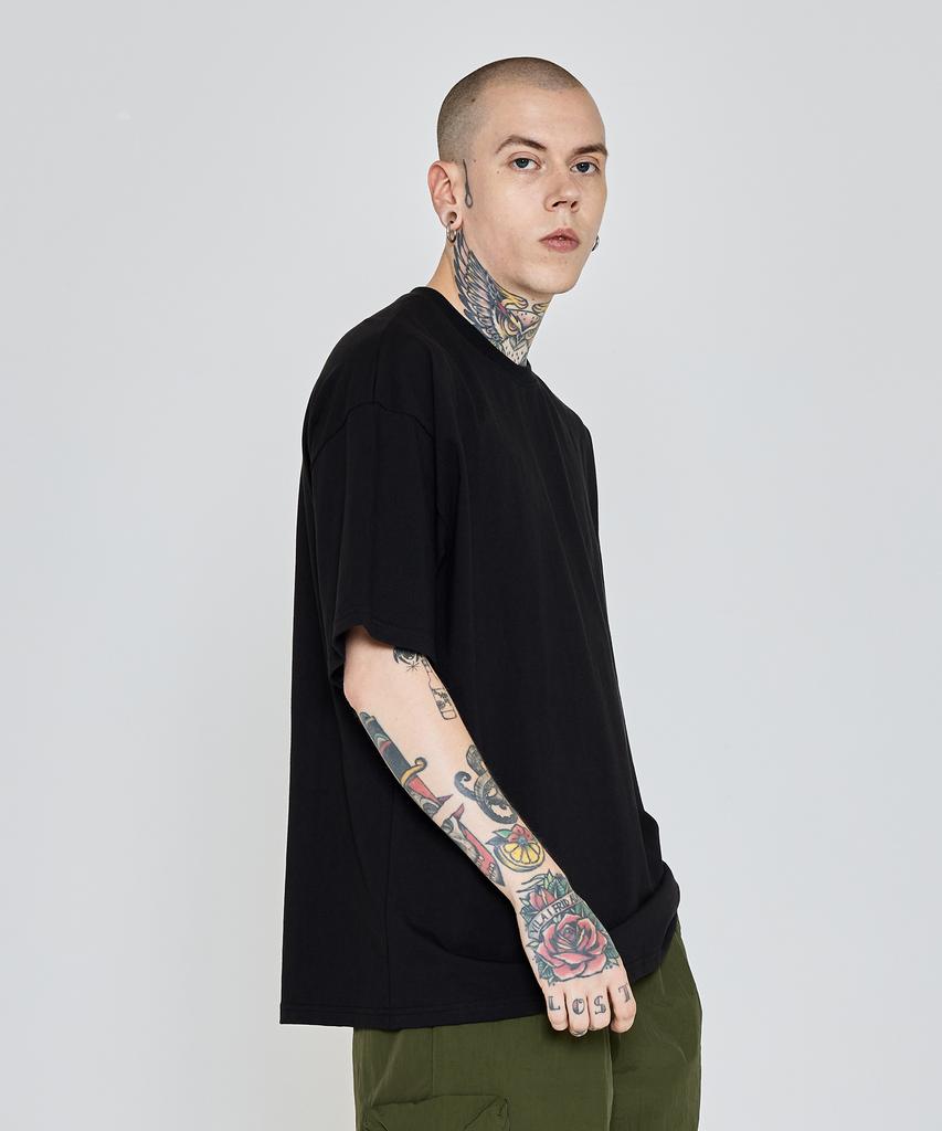 613SEOUL Bio Plain Oversized Short Sleeve T-Shirt (Black)