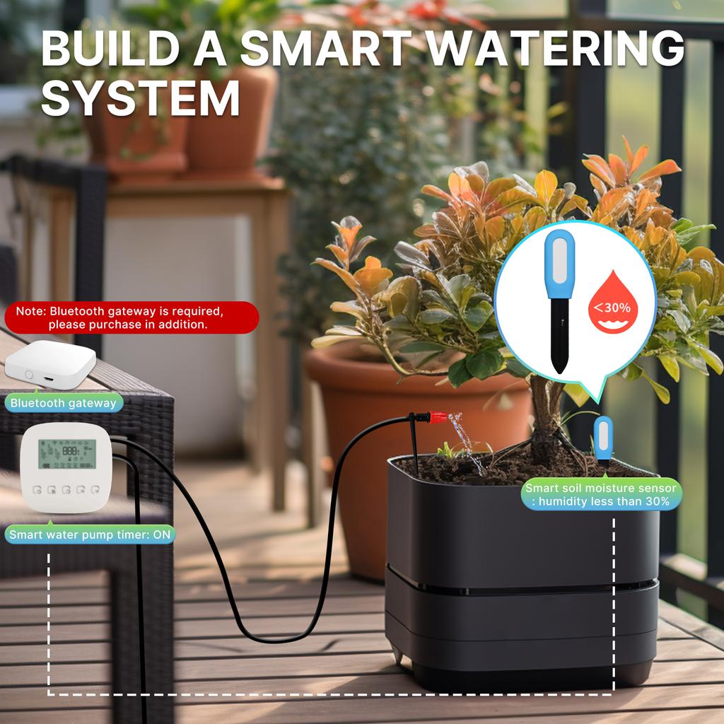 Tuya Smart Garden Soil Moisture Meter Датчик температуры и влажности Гигрометр для горшечных растений Монитор Инструмент для проверки влажности растений