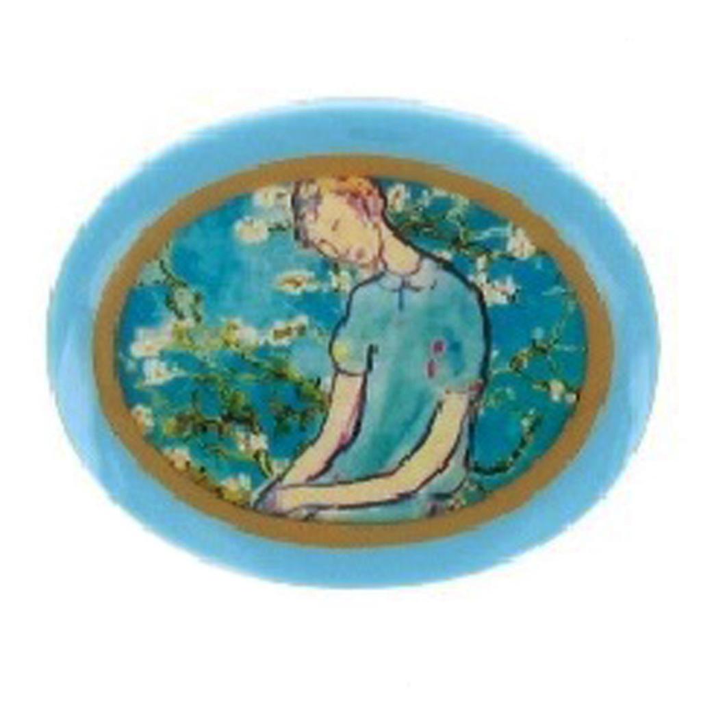 Les Trésors De Lily [R4281] - Turquoise 'Mistinguette' Handmade Brooch - 55x45 Mm
