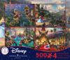 Disney Classic Puzzle Set 500 Pieces X 4 On the Thomas Kinkade [Rapunzel Tower] [Sleeping Beauty] [Peter Pan] [Mickey & Minnie] [Item]