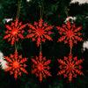 6Pcs Christmas Glitter Snowflake Ornaments, Plastic Snowflake Decorations For Christmas Tree  Year Holiday Party Decor