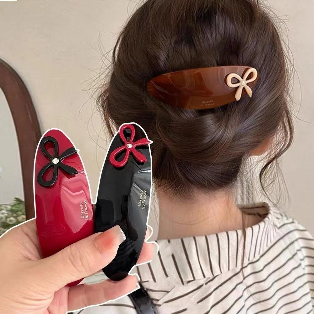Trendy Texture Sweet Elliptical Acetate Hair Clips Vintage Barrettes Gift Headdress