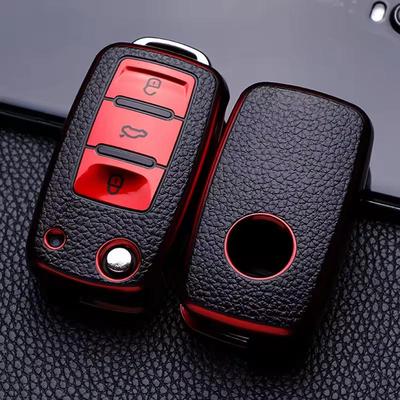 Кожаный чехол для автомобильного ключа из ТПУ, защитная сумка для автомобильного ключа с полным покрытием для VW Volkswagen Polo Tiguan Passat Golf Jetta Lavida Skoda Octavia
