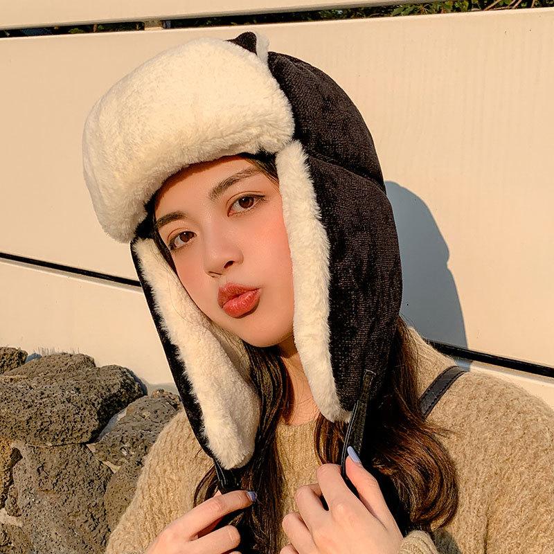 Женские зимние шапки-бомберы с милыми кошачьими ушками, модная кепка-ушанка-авиатор, уличная лыжная шапка-ушанка с пряжкой
