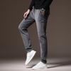 Облегающие эластичные маленькие прямые мужские повседневные брюки, весенний тренд, корейская версия, новые весенние и осенние обычные вельветовые брюки, осень