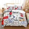 Hip-hop Bedding Set White Simple Style Soft Washable Comfortable Duvet Cover Set King Queen Twin Single Size Bedroom Decoration