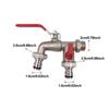 Brass Bibcock Double Water Faucet Bathroom Accessories Outdoor Sink Garden Taps Installation Thread G1/2' Wall Mount