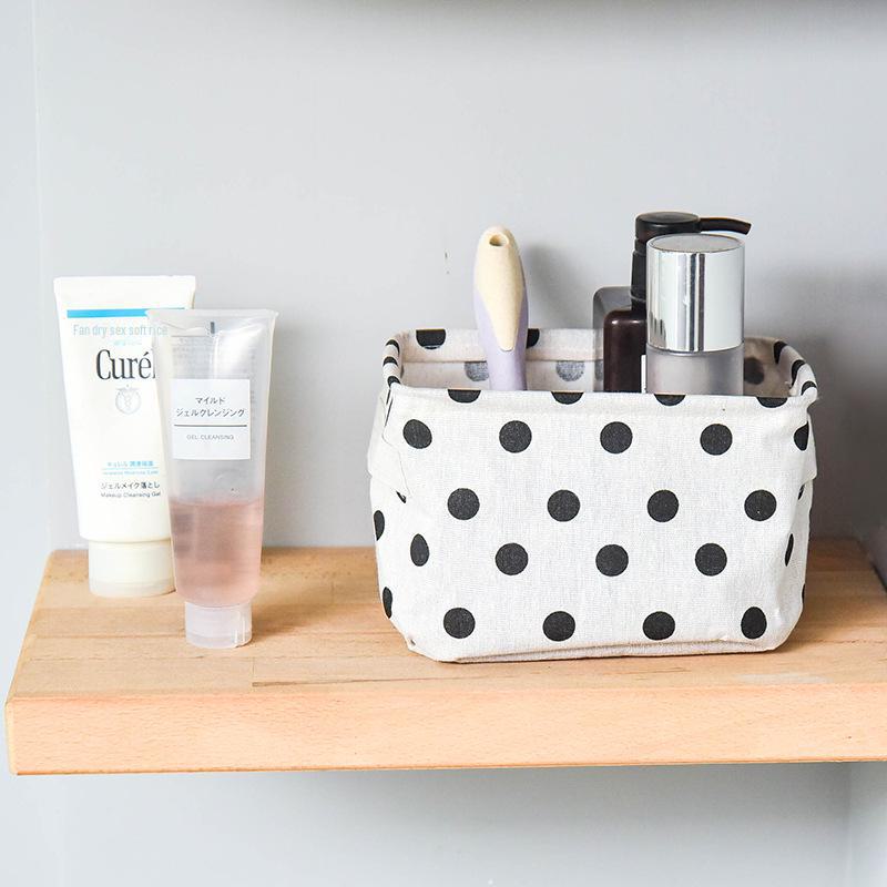 Корзина для хранения тканей Star Fabric Storage Basket - Маленький настольный органайзер из хлопка и льна