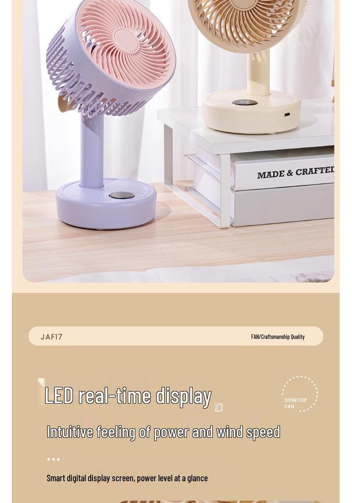 2025 Portable Silent USB-Charging Desktop Fan for Dorms with Oscillation