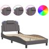 Vidaxl Каркас кровати со светодиодной подсветкой, серый, 80x200 см, искусственная кожа