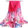 Chiffon Printed Silk Scarf Long Scarf Women Tie Neck Small Silk Scarf Long Scarf Butterfly Silk Scarf