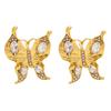 Vintage Butterfly Earrings Rhinestone Ear Studs Luxury Women Jewelry Accessory  Party