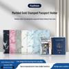 Multi-Color Marble Passport Cover Clip with Card Slot - PU Leather
