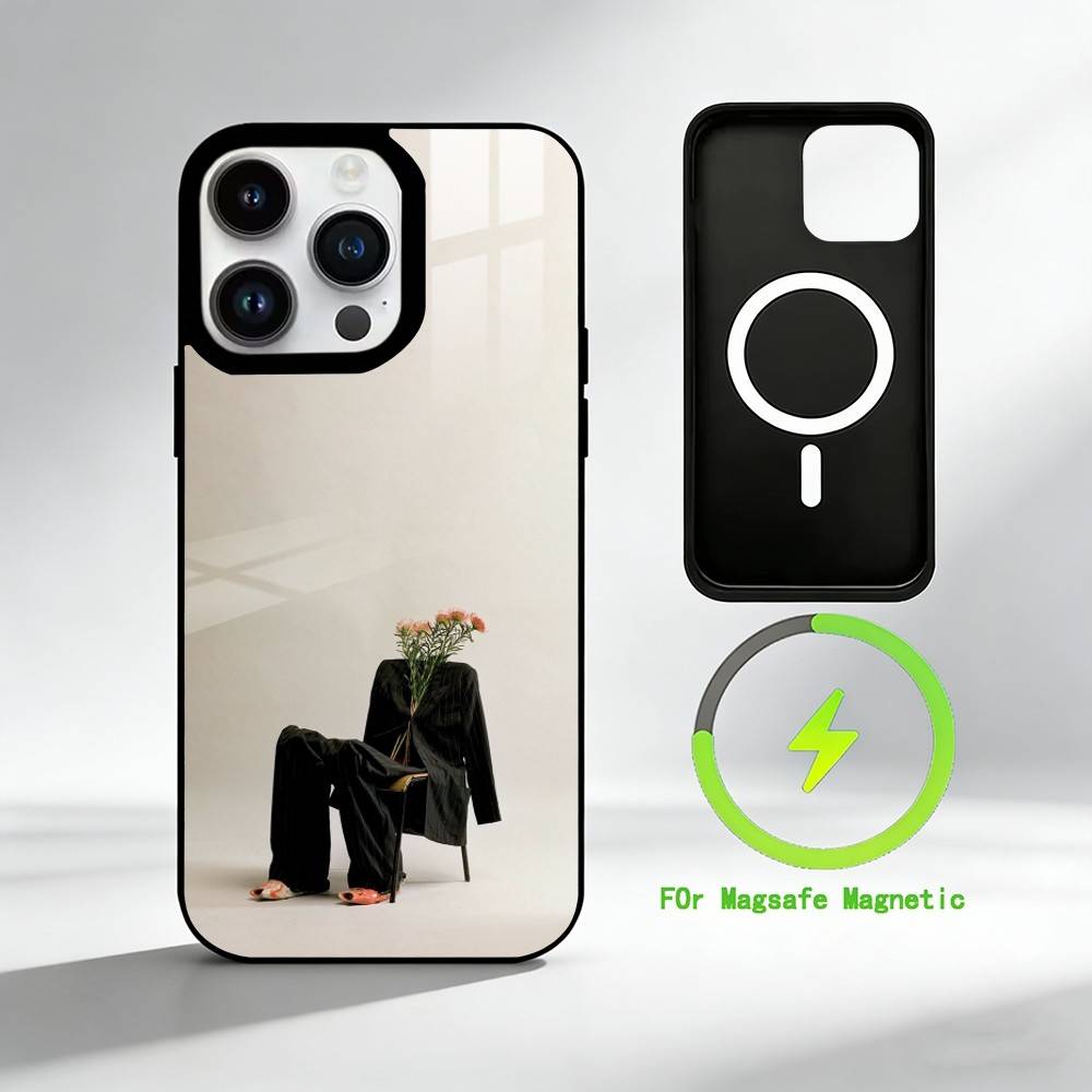 C-Creative portrait art Phone Case For iPhone 17 16 15 14 13 12 Pro Max Plus for Mirror Wireless Magnetic Cover