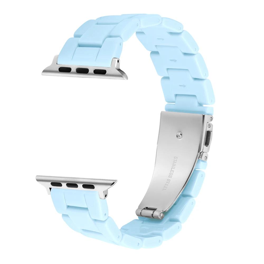 Candy Colored Resin Strap for Apple Watch 49mm 45mm 44mm 42mm 41mm 40 38mm Compatible with iWatch Series 10 9 8 7 se 6 5 3 Ultra