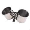 Bird Parrot Feeding Double Cups Cage Hanging Bowl Stainless Steel Perches Play Stand With Clip, Seed