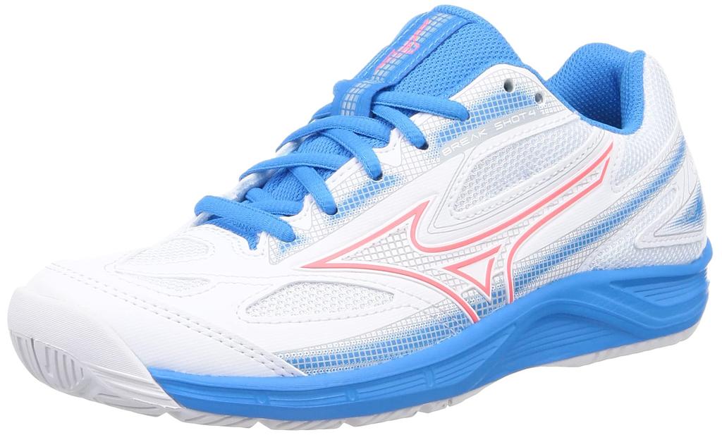 Tennis Shoes Break Shot 4 AC Cm 2E [Mizuno] White/Coral/Blue 23.0