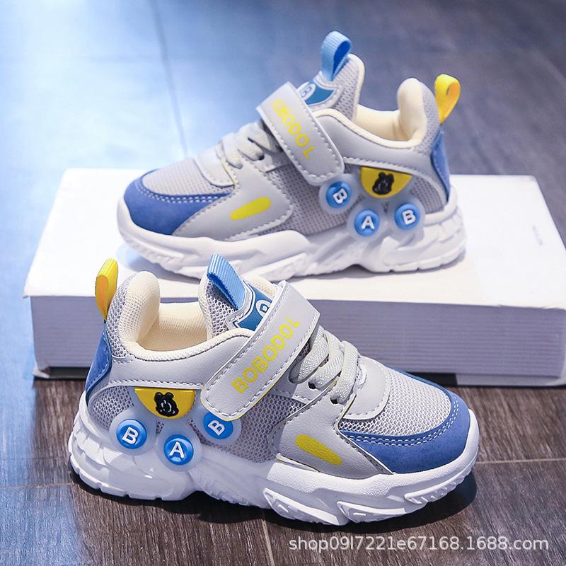 Весенняя новая модная обувь для девочек, дышащие, удобные, универсальные детские кроссовки, простая мягкая подошва, модная обувь для мальчиков, брендовая детская повседневная обувь