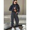 Autumn Women's Tracksuit with Zipper Oversize White Casual Two Piece Set Women  Classic Sports Trouser Suits for Women