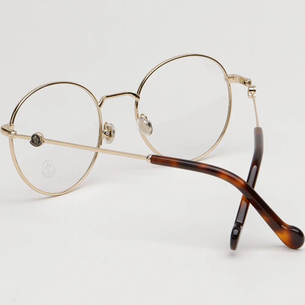 Moncler Eyeglass Frame ML5107 032 Lightweight Gold Metal Round Frame