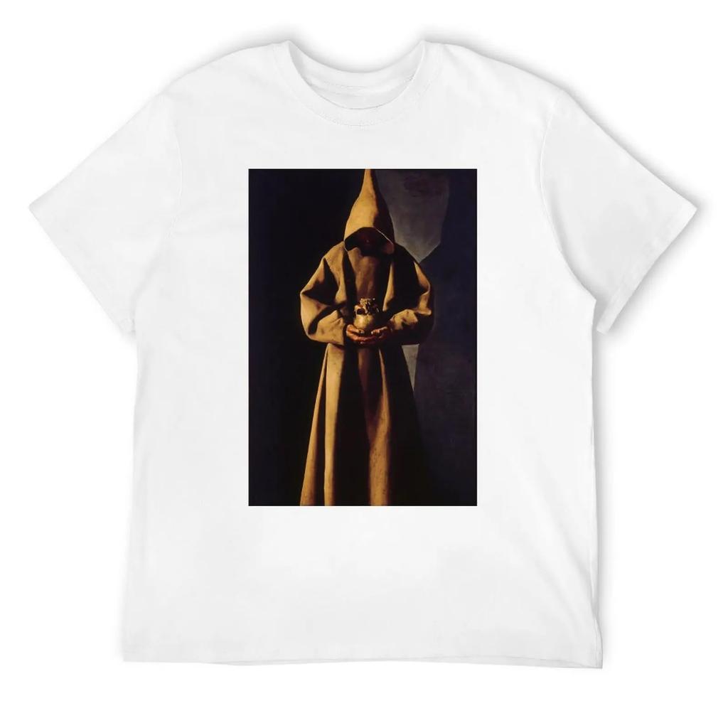 Улица. Фрэнсис, размышляющий о черепе, Франсиско де Сурбаран Футболка Аниме Штуки Милая Одежда Дизайнер Футболка Мужская