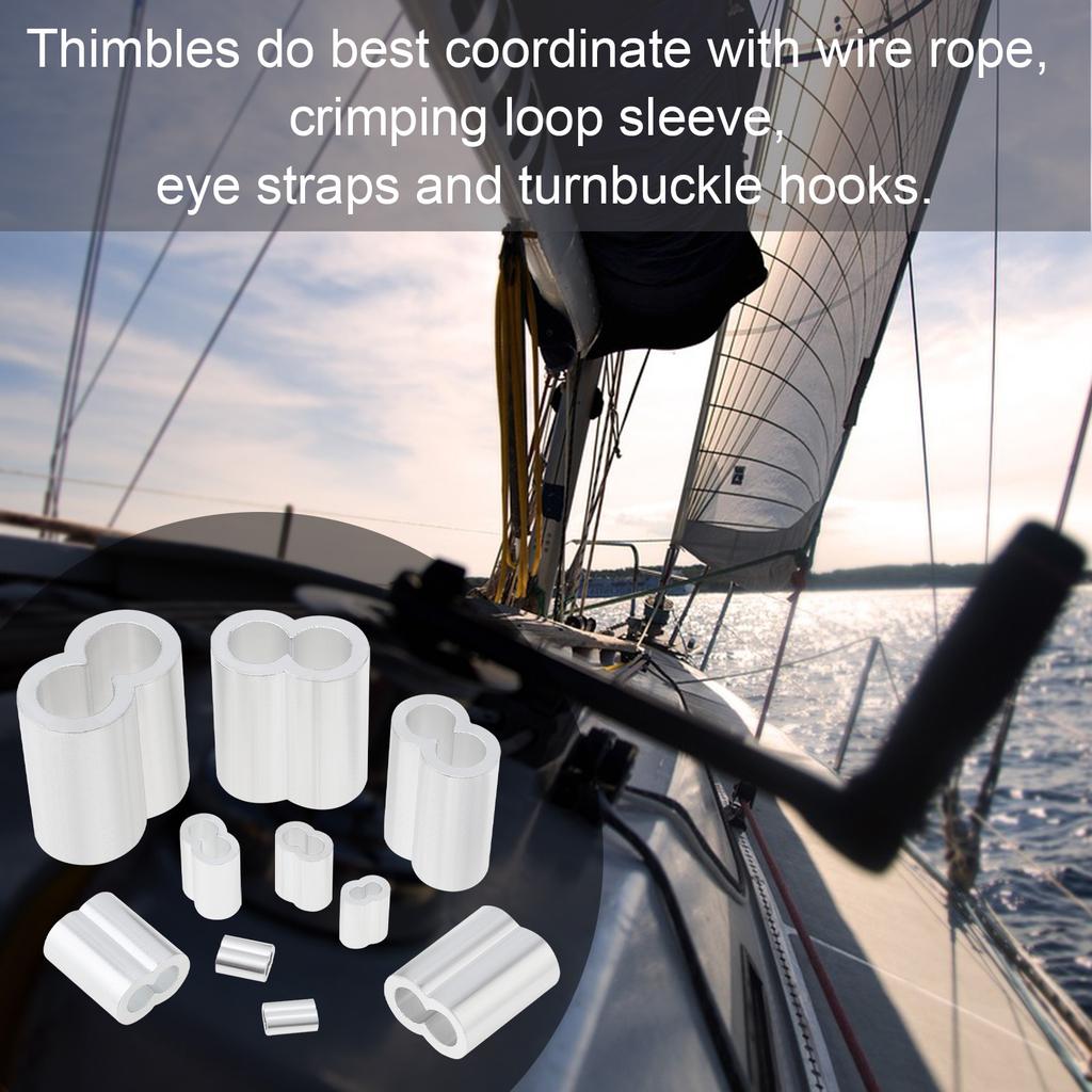 1-50Pcs Steel Wire Rope Crimp Sleeve M1 To M12 Cable 8-Shape Fixing Clip Aluminum Wire Ferrules Hardware Accessories