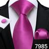 Мужской модный галстук сплошной цвет свадебный галстук шелковый галстук носовой платок запонки для бизнеса Dibangu