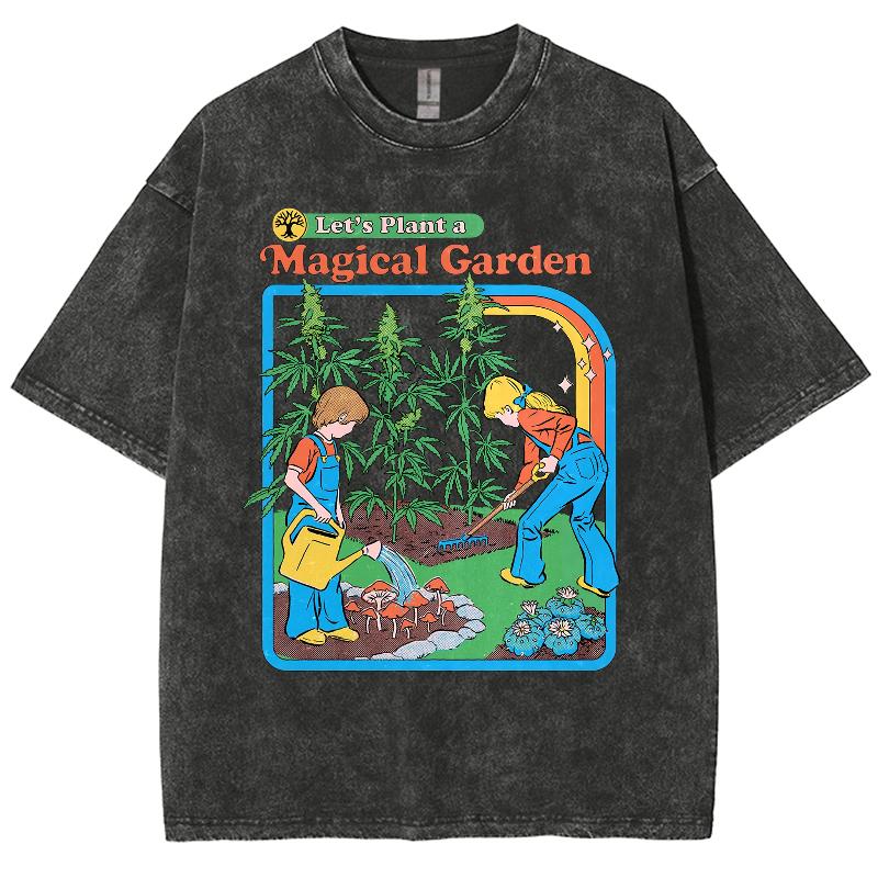 Я сажаю цветы в саду аниме женская спортивная футболка стираная модная одежда хлопок свободный короткий рукав ретро