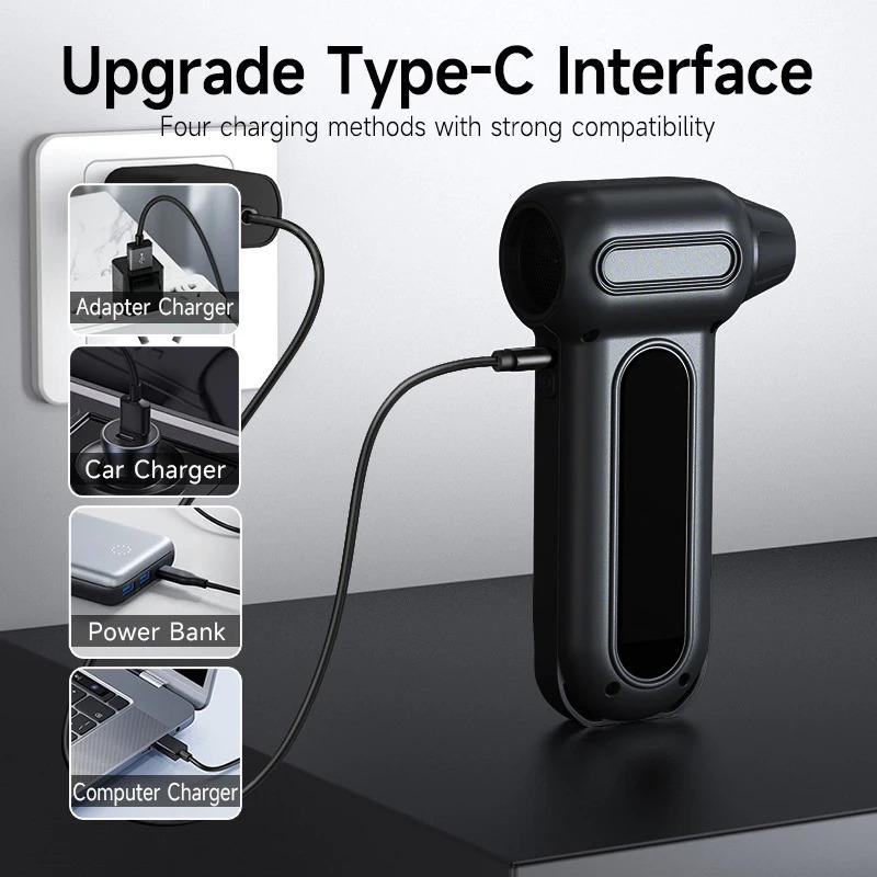 Electric Air Duster Air Blower 400000 RPM Super Power Rechargeable 3-Gear Brushless Motor for Car/PC/Home/Outdoor Air Blow Gun