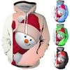 Mens 3D Printed Christmas Pullover Long Sleeve Hooded Sweatshirt Tops Blouse