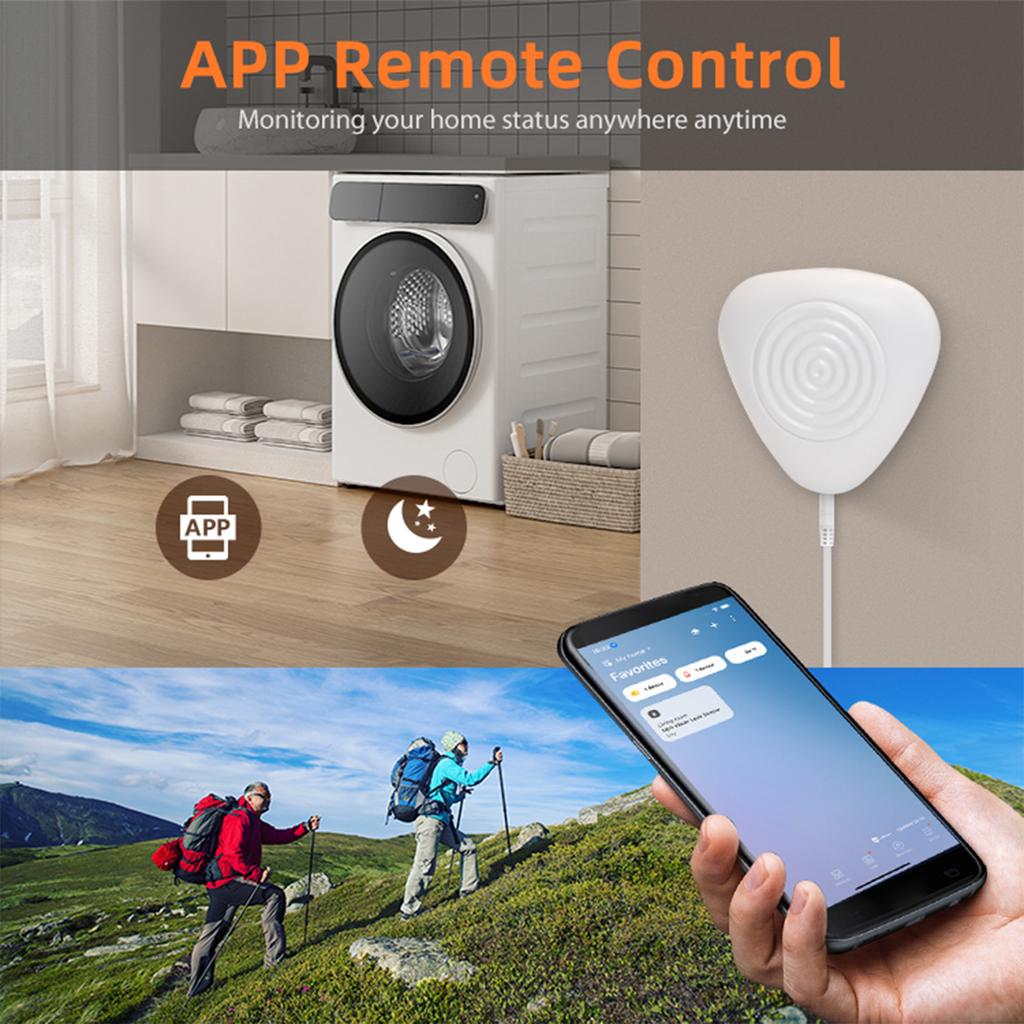 2.4GHz Wireless Water Leak Detector TY App ZigBee Remote Control Smart Water Sensor with Probe for