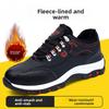 Fleece-lined Work Shoes for Men Woman Winter steel toe cap puncture Thickened Warm Woman Anti-smashing Work Shoes Men Protective