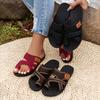 Women's Breathable Mesh Sandals - Cross Strap Open-Toe Flats with PU Sole, Lightweight All-Season Shoes for Indoor/Outdoor Wear