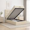 Ottoman Bed with Mattress and LED Cream 90 x 200 cm Fabric