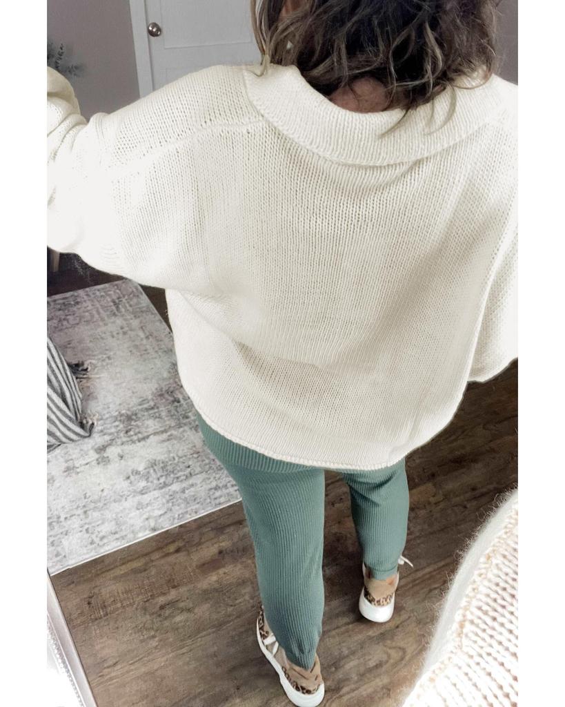 Azura Exchange Beige Plus Size Polo Sweater