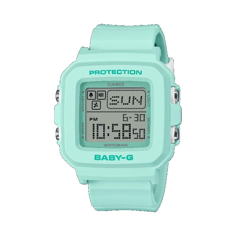 Casio Женские кварцевые часы Baby-G с resinным корпусом, водонепроницаемостью 100 м, ударопрочностью, будильником BGD-10-3