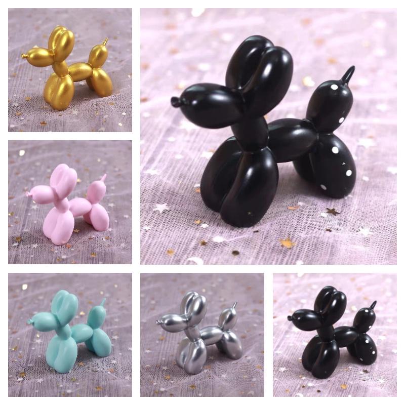 Vibrant Balloon Dog Cake Toppers Resin Material Variety Of Colors Cake Dress-up Accessories Birthday Party Decor Characters)