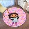 Gabby’s Dollhouse Printed Round Rug Carpet Chair Rug Area Rug Entryway Doormats,for Office Chair Living Room Bedroom Kitchen Room.