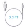 SUNMON USB Charger Cable for Wii U Gamepad Remote Controller Back-up USB Charger Power Cable Cord Replacement - White